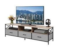 Relaxdays Meuble TV bas avec rangement