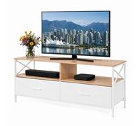 Relaxdays Meuble TV bas avec rangement