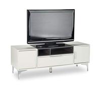 Relaxdays Meuble TV sur Pied avec Espace de Rangement XL avec tiroir Gris/Noir, MDF Métal, HBT: 44 x 120 x 40 cm