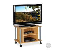 Relaxdays Meuble TV sur rouettes et compartiments