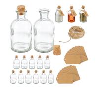 Relaxdays Mini bouteilles avec bouchon de liège