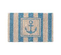 Relaxdays Mini Paillasson enfants avec motifs ancre tapis entrée pour les petits fibres de coco tapis de sol chambre enfant tapis antidérapant caoutchouc 1,5 x 40 x 25 cm, ancre