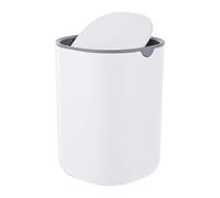 Relaxdays Mini poubelle de table ovale, couvercle pivotant, plastique, 16x11,5x11,5 cm, blanc, bureau