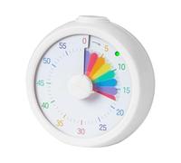 Relaxdays minuteur visuel silencieux enfants, alarme optique, blanc | compte à rebours 60 min, arc-en-ciel, Pomodoro