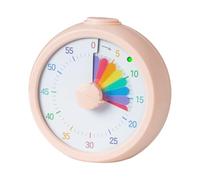 Relaxdays minuteur visuel Silencieux Enfants, Alarme Optique, Rose | compte à rebours 60 min, arc-en-ciel, Pomodoro