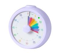 Relaxdays minuteur visuel Silencieux Enfants, Alarme Optique, Violet | compte à rebours 60 min, arc-en-ciel, Pomodoro