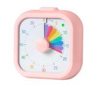 Relaxdays Minuteur visuel silencieux pour enfants, alarme optique, 60 min, arc-en-ciel, rose, Pomodoro