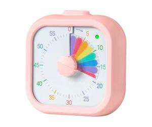 Relaxdays Minuteur visuel silencieux pour enfants, alarme optique, 60 min, arc-en-ciel, rose, Pomodoro