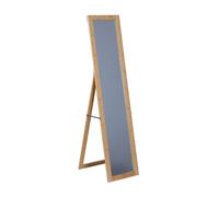 Relaxdays Miroir, 155 x 37 cm, 2 en 1 sur Pied et Mural, Cadre en Bambou, Couloir, Salon, Chambre, Naturel