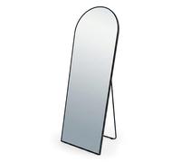 Relaxdays Miroir, 160 x 50 cm, Miroir 2-en-1 sur Pied et Mural, Cadre Aluminium, Couloir, Salon, Chambre, Noir