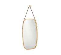 Relaxdays Miroir à accrocher ovale avec lanière