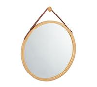 Relaxdays Miroir à accrocher rond cadre bambou