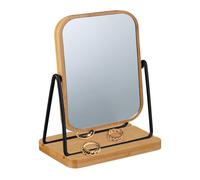 Relaxdays Miroir de table en bambou