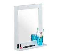 Relaxdays Miroir mural blanc avec rangement
