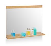 Relaxdays Miroir mural avec surface de rangement