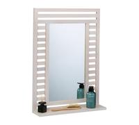 Relaxdays Miroir mural avec surface de rangement
