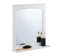 Relaxdays Miroir mural avec surface de rangement