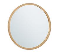 Relaxdays Miroir mural rond avec cadre en bambou