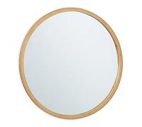 Relaxdays Miroir mural rond, cadre en bambou, décoration, diamètre : 61 cm, pour salle bain, dressing, entrée, nature