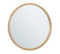 Relaxdays Miroir mural rond, cadre en bambou, décoration, diamètre : 61 cm, pour salle bain, dressing, entrée, nature