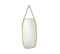Relaxdays Miroir ovale mural suspendu en bambou