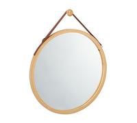 Relaxdays Miroir à accrocher rond cadre bambou