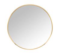 Relaxdays Miroir Rond en métal doré Ø 60 cm, Mural pour Couloir, Salle de Bain, Salon, Cadre Robuste, 60x60x3 cm