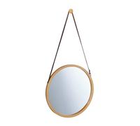 Relaxdays Miroir rond avec cadre bambou