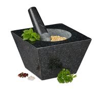 Relaxdays Mortier carré et pilon en granit