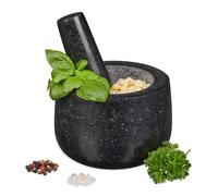 Relaxdays Mortier en granit avec pilon 12 cm