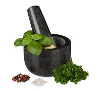 Relaxdays Petit mortier en granit avec pilon