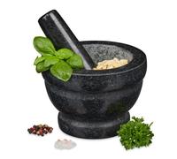Relaxdays Mortier en granit avec pilon XL