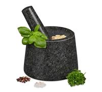 Relaxdays Mortier granit avec pilon pour pesto