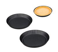 Relaxdays Moule à tarte lot de 3 diverses tailles