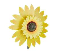 Relaxdays Moulin à vent Fleur pour le jardin – À planter, 70 cm, Jaune