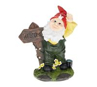 Relaxdays Nain de jardin avec panneau "Welcome"