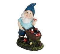 Relaxdays Nain de jardin & brouette de champignons