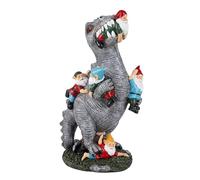 Relaxdays, Nain de Jardin Dinosaure en résine, résistant aux intempéries, Statue déco, H x L x P : 28,5 x 15,5 x 9 cm