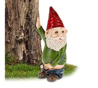 Relaxdays Nain de Jardin Ivre Qui Fait Pipi, Amusant, résistant aux intempéries, en Pierre Artificielle, Multicolore