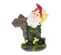Relaxdays Nain de jardin avec panneau "Welcome"