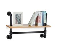 Relaxdays, nature Étagère murale style industriel bibliothèque cuisine entrée en bois rétro look vintage HxlxP: 41,5 x 60 x 24 cm, 24 x 60 x 41,5 cm