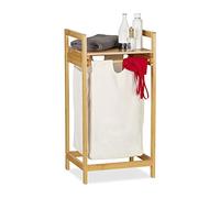 Relaxdays Panier à linge bambou sac à linge 30 L