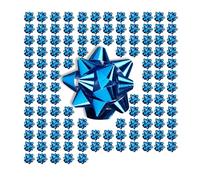 Relaxdays Noeud d’emballage cadeau ruban décoratif set de 100 noël, bleu | Fête anniversaire Ø 5 cm