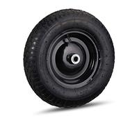 Relaxdays, noir brouette 120 kg, roue de rechange avec axe, caoutchouc essieu 4.80 4.00-8