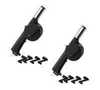 Relaxdays, noir Ventilateur de barbecue, Set de 2, Accessoire, Souffleur de BBQ manuel à manivelle
