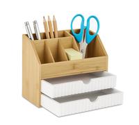 Relaxdays Organisateur de bureau bambou