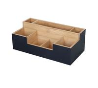 Relaxdays Organisateur de bureau en bambou 7 cases