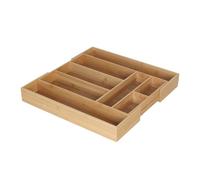 Relaxdays Organisateur de Couverts Extensible, Bambou, H x L x P 6,5 x 33-49,5 x 47,5 cm, 6-8 Compartiments, Naturel