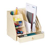 Relaxdays Organiseur bureau avec porte-documents