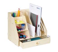 Relaxdays Organiseur bureau avec porte-documents